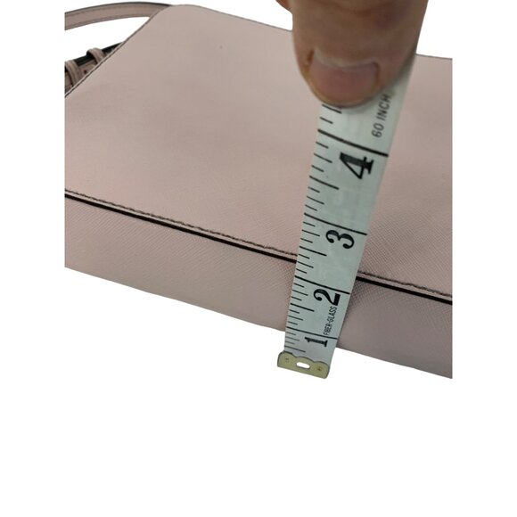 Michael Kors Jet Set Crossbody Bag Gold Chain Strap Pink Leather 7633 Barbie L - Picture 7 of 16